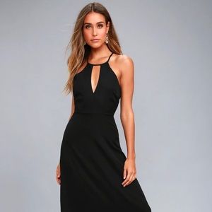 Lulus Beauty and Grace XS Black Maxi Dress